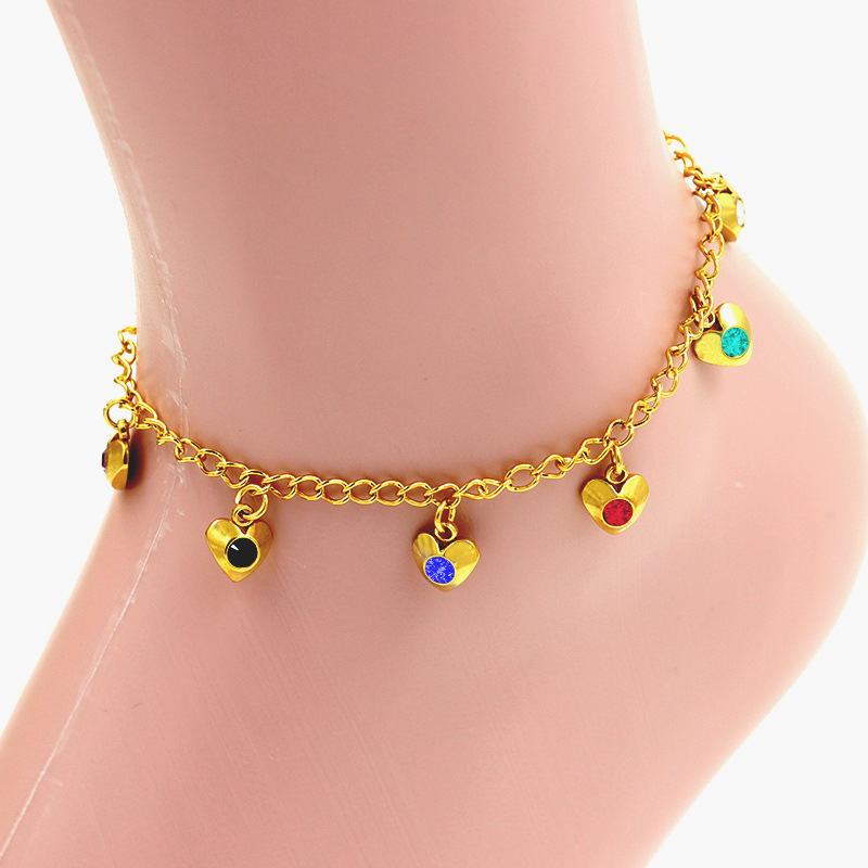anklet women's non-fading gold star multi-layer bohemian beach stainless steel anklet