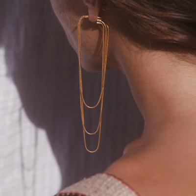 Simple Casual Tasseled Solid Color Earrings