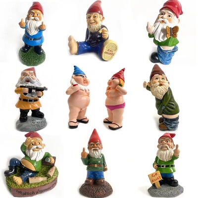 Christmas Gift Ornament Garden Ornament Dwarf Resin Crafts Cartoon Gnome Statue White Beard Old Man