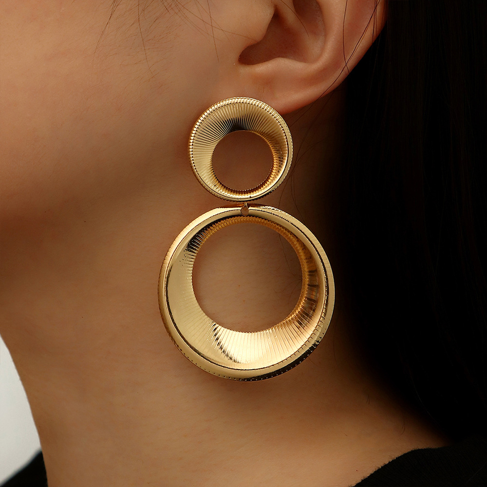 Statement Hollow Solid Color Geometric Earrings Accessories