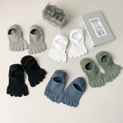 Five-finger socks men's summer thin mesh socks breathable sweat-absorbing shallow mouth invisible boat socks men's sports split toe socks