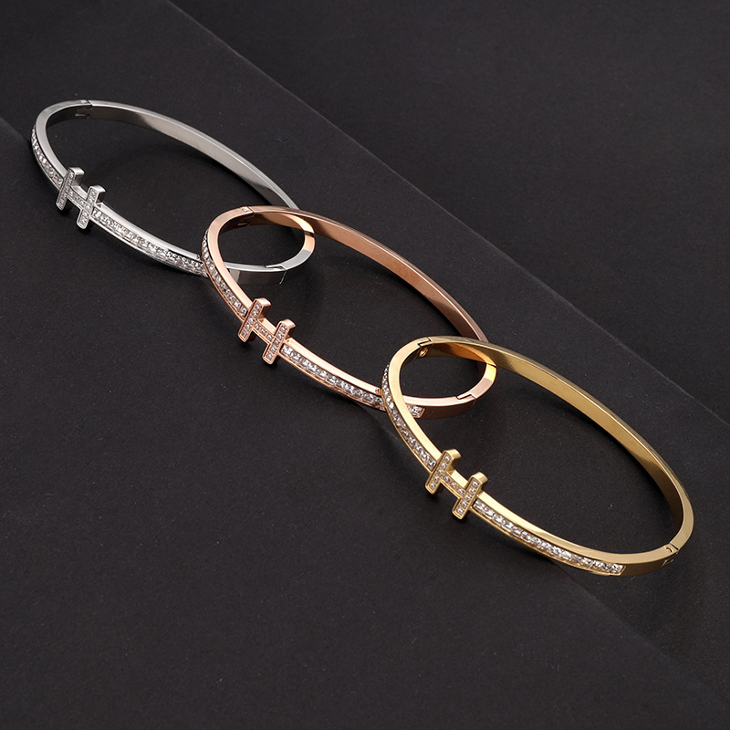  diamond letter H bracelet light luxury high-end niche design sense bracelet versatile