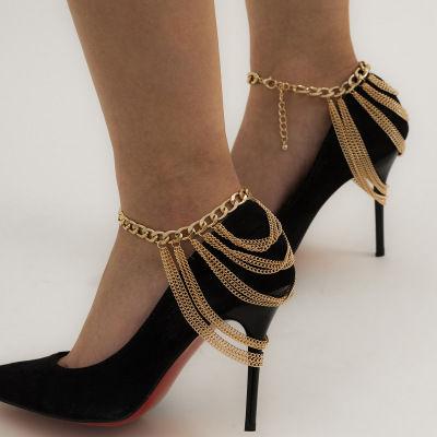 Simple Multi-Layered Tassels Chains Anklets