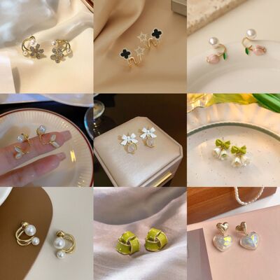 925 Silver Needle Earrings Femininity High Sense Niche Design Stud Earrings Opal Earrings