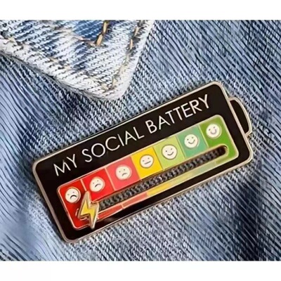 My Social Battery Mood Change Brooch MY SOCIAL BATTERY Movable Brooch