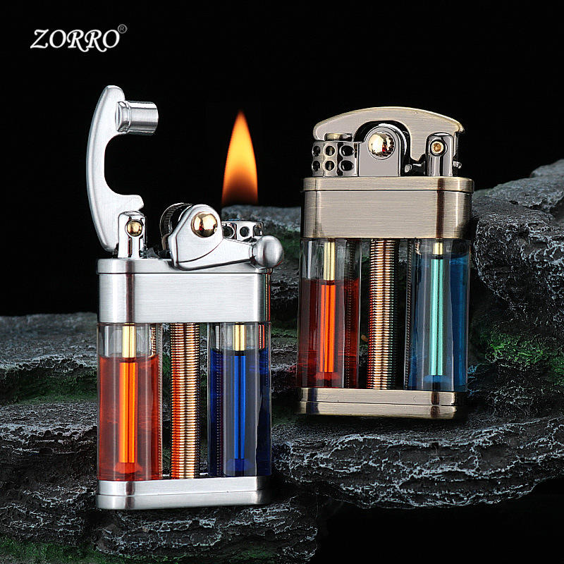 ZORRO Zorro Z721 transparent double-tube oil tank kerosene lighter rocker arm grinding wheel generation