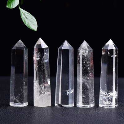Crystal single pointed hexagonal white crystal column crystal hexagonal column