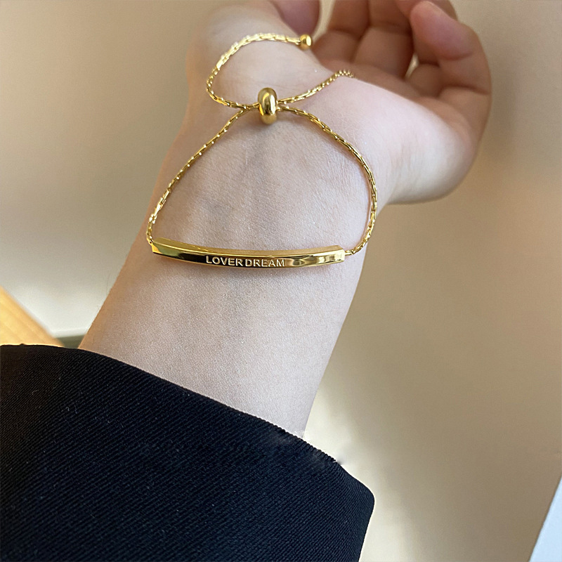Korean version of the new fashion titanium steel pull bracelet women's retro high-end sense niche versatile adjustable hand jewelry wholesale
