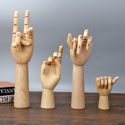 creative wood human joint hand model sketch model clothing shop decoration art home decoration