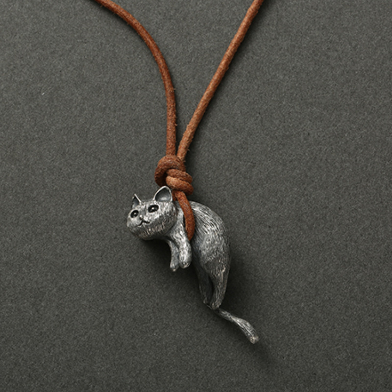design "Be Your Cat" new necklace 925 sterling silver cute gift cat for men and women couples