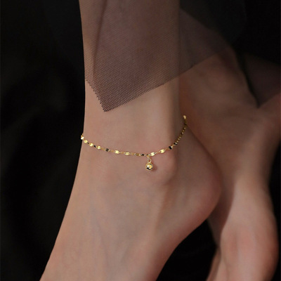 Transfer bead anklet wholesale light luxury jewelry high-grade 925 sterling silver ball bead anklet simple foot chain women's foot decoration niche